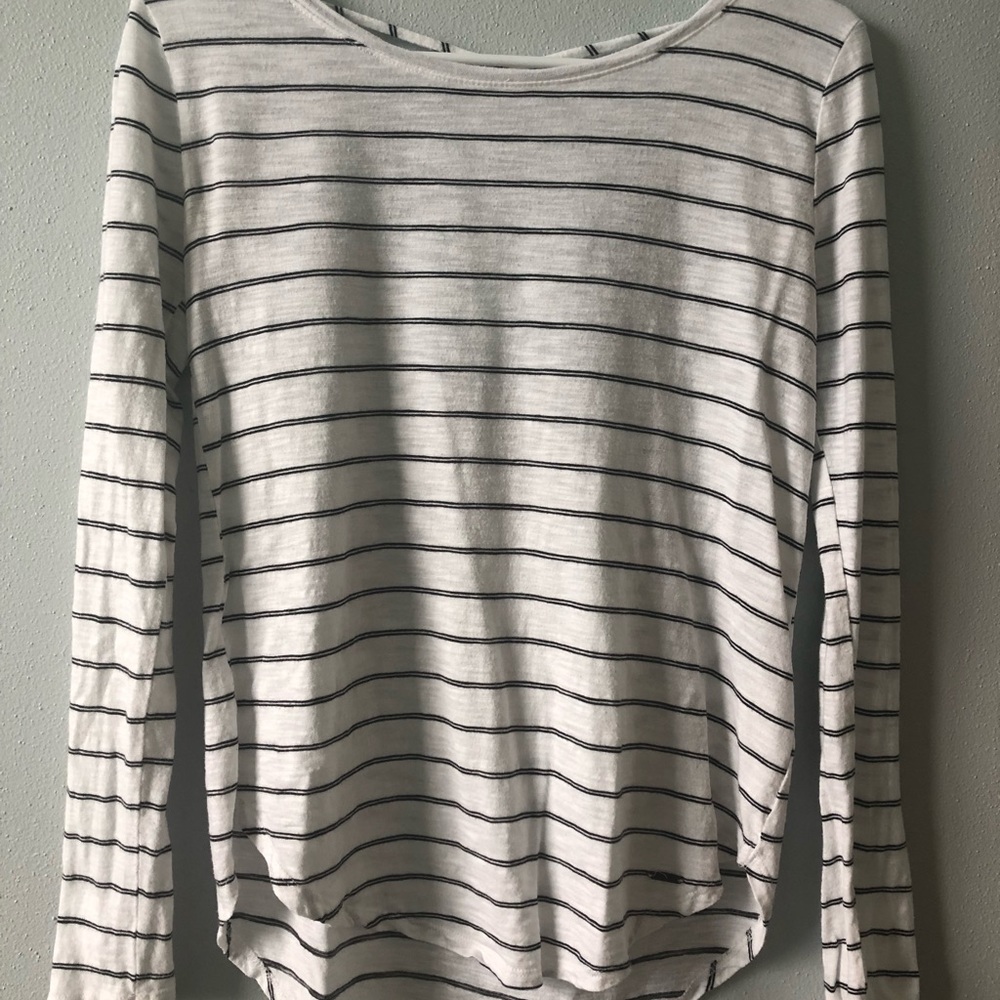 Black and white striped long sleeve shirt